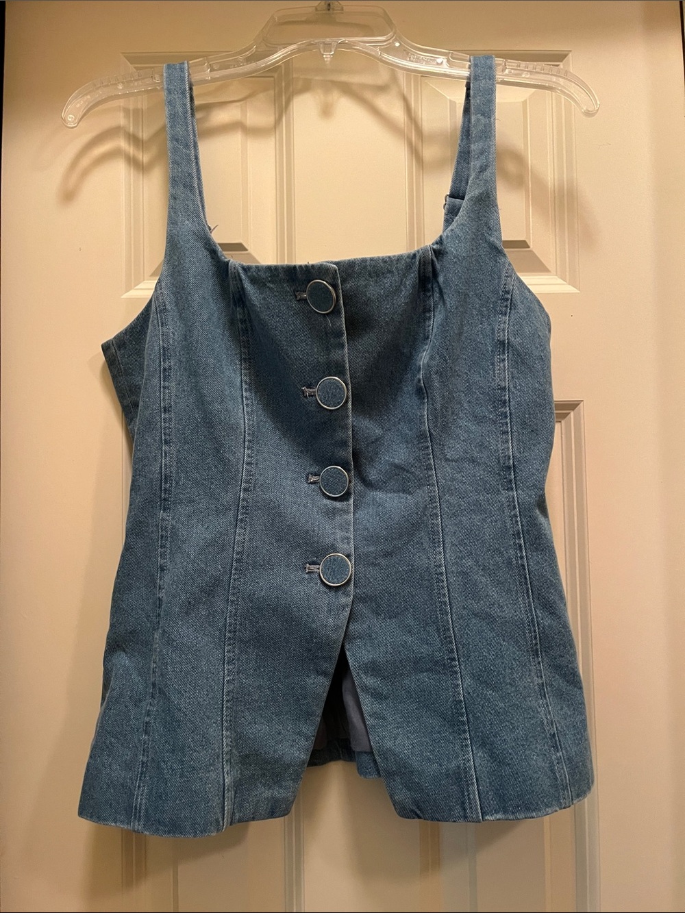 Caroline Constas Denim Corset Tank Top Size 6